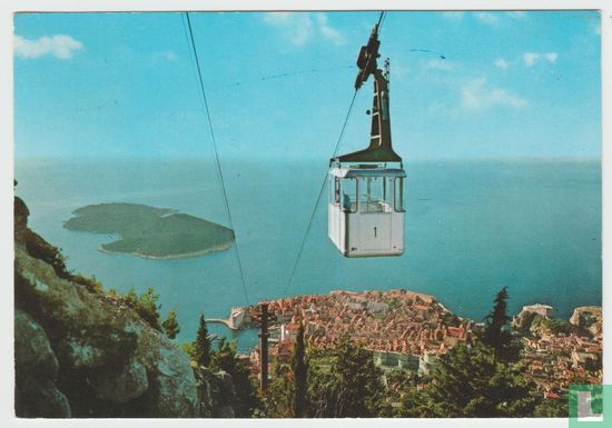 Dubrovnik Yugoslavia Croatia Cable Car Cableways 1974 Postcard - Afbeelding 1