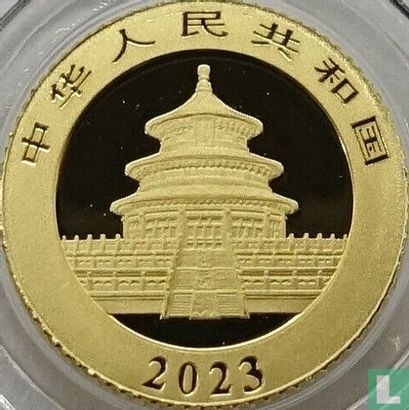 China 10 yuan 2023 (goud) "Panda" - Afbeelding 1