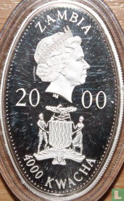 Zambia 4000 kwacha 2000 (PROOF) "100th Birthday of the Queen Mother - on throne at 1937 coronation" - Image 1