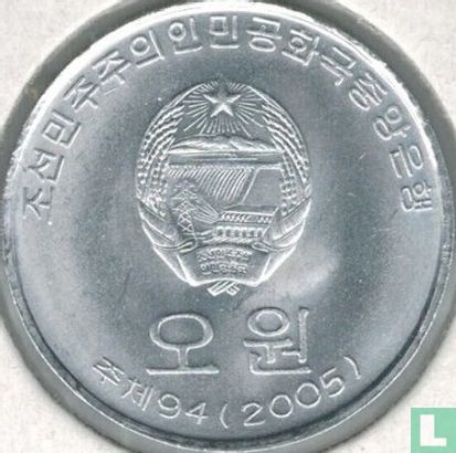 Nordkorea 5 Won 2005 (Typ 2) - Bild 1