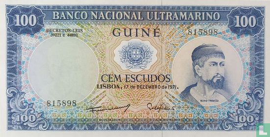 Portuguese Guinea 100 Escudos - Image 1