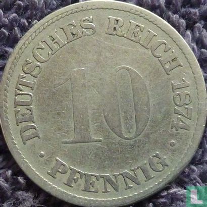 Duitse Rijk 10 pfennig 1874 (D) - Afbeelding 1