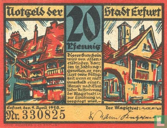 Erfurth, Stadt - 20 pfennig 1920 - Image 1
