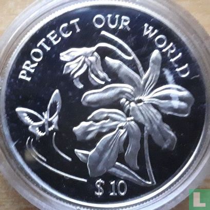 Salomonseilanden 10 dollars 1993 (PROOF) "Protect our World" - Afbeelding 2