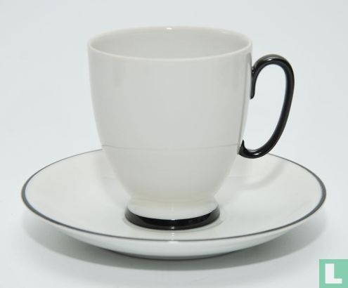 Tasse à café et soucoupe - Wilma - Noir et blanc - Mosa Select - Image 1