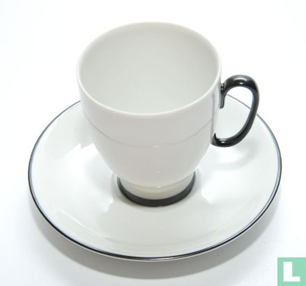 Tasse à café et soucoupe - Wilma - Noir et blanc - Mosa Select - Image 3