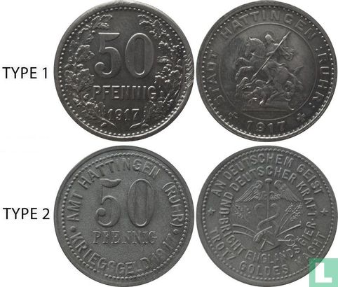 Hattingen 50 pfennig 1917 (type 1 - zinc) - Image 3