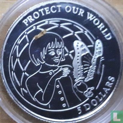 Cook Islands 5 dollars 1992 (PROOF) "Protect our World" - Image 2