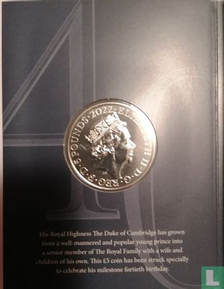 Verenigd Koninkrijk 5 pounds 2022 (folder) "40th Birthday of HRH The Duke of Cambridge" - Afbeelding 3