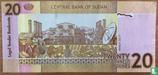 Sudan 20 Pfund - Arabisches Datum 2 mm hoch - Bild 1