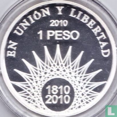 Argentine 1 peso 2010 (BE) "Bicentenary of May Revolution - Mar del Plata" - Image 1