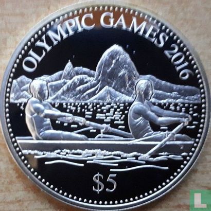 Cookeilanden 5 dollars 2015 (PROOF) "2016 Summer Olympics in Rio de Janeiro" - Afbeelding 2