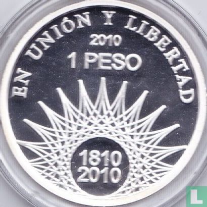 Argentinië 1 peso 2010 (PROOF) "Bicentenary of May Revolution - Glaciar Perito Moreno" - Afbeelding 1