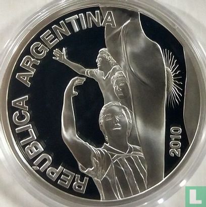 Argentine 5 pesos 2010 (BE) "Football World Cup in South Africa" - Image 2