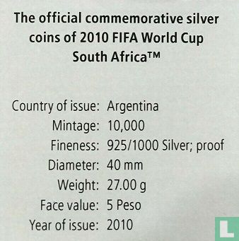 Argentinien 5 Peso 2010 (PP) "Football World Cup in South Africa" - Bild 3