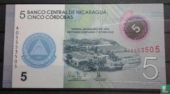 Nicaragua 5 Cordobas  - Afbeelding 1