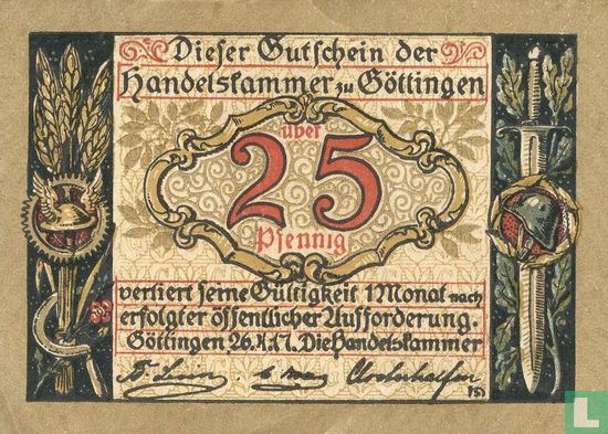 Göttingen, Handelskammer 25 pfennig (2) 1917 - Afbeelding 1