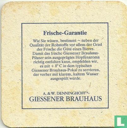 Giessener Pilsner, Frische-Garantie - Bild 1