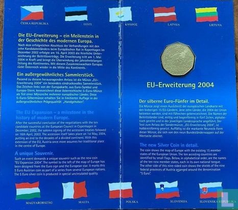 Autriche 5 euro 2004 (folder) "Enlargement of the European Union" - Image 2