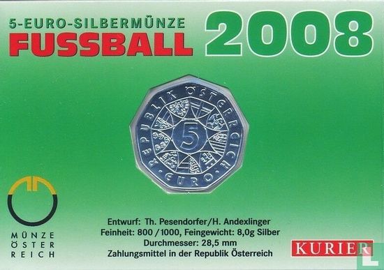 Österreich 5 Euro 2008 (Folder) "European Football Championship - 1 player" - Bild 3