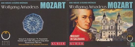 Austria 5 euro 2006 (folder - type 2) "250th anniversary Birth of Wolfgang Amadeus Mozart" - Image 1