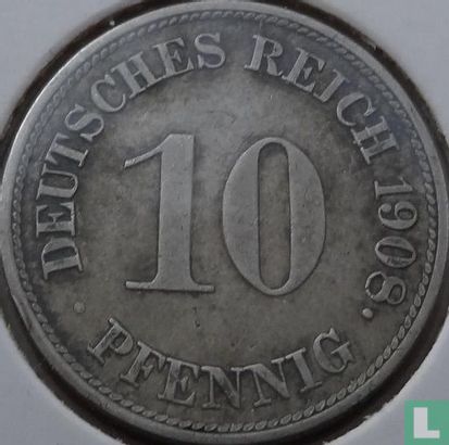 Empire allemand 10 pfennig 1908 (G) - Image 1