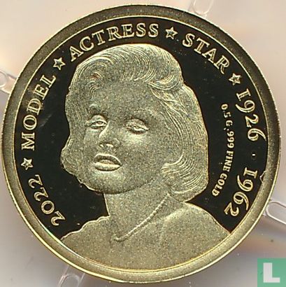 Congo-Brazzaville 100 francs 2022 (PROOF) "60th anniversary Death of Marilyn Monroe" - Afbeelding 1