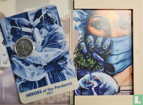 Malta 2 euro 2021 (folder) "Heroes of the pandemic" - Afbeelding 2