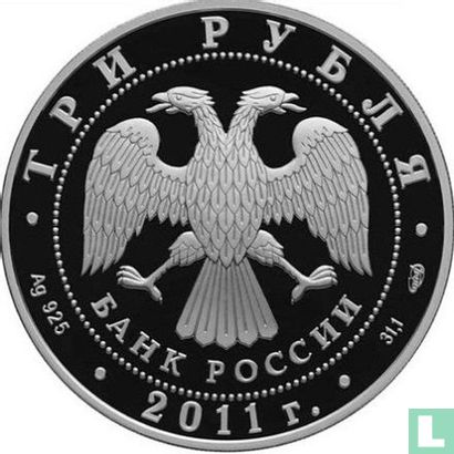 Russia 3 rubles 2011 (PROOF) "The Great Silk Way" - Image 1
