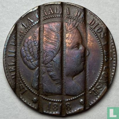 Spanje 2½ centimos de escudo 1868 (7-puntige ster)  - Afbeelding 1
