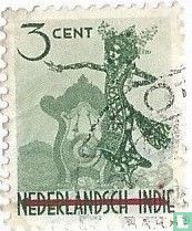 Overprint 'Repoeblik Indonesia' with 1 stripe through Ned. India - Image 1