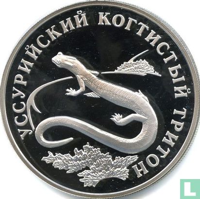 Russia 1 ruble 2006 (PROOF) "Ussury clawed newt" - Image 2
