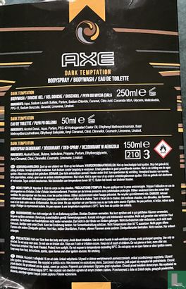 AXE Dark Temptation geschenkset - bodyspray deodorant 150ml - douchegel 250ml - Aftershave 100ml - Afbeelding 2