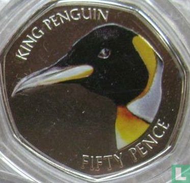 Iles Falkland 50 pence 2018 (coloré) "King penguin" - Image 2
