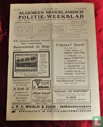 Algemeen Nederlandsch Politie Weekblad 886 - Image 1
