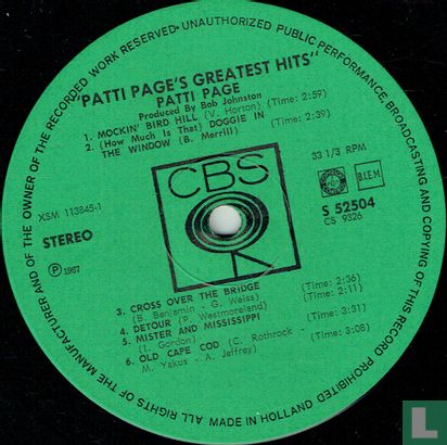 Patti Page's Greatest Hits - Afbeelding 3