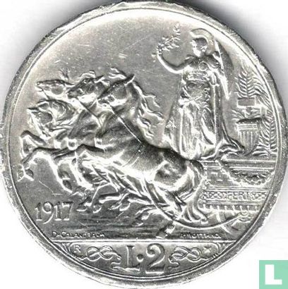 Italië 2 lire 1917 - Afbeelding 1