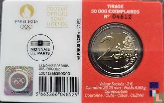 Frankrijk 2 euro 2022 (rode coincard) "2024 Summer Olympics in Paris" - Afbeelding 2