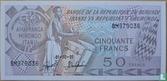 Burundi 50 Francs  - Afbeelding 1