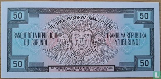 Burundi 50 Francs  - Afbeelding 2