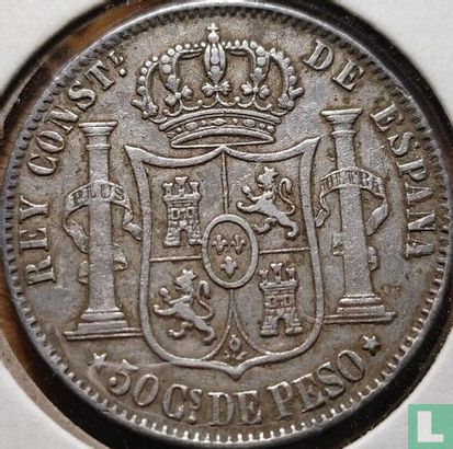 Philippines 50 centimos 1882 - Image 2
