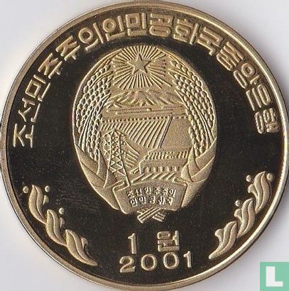 Nordkorea 1 Won 2001 (PP - Messing) "2000 Summer Olympics in Sydney - Hurdler" - Bild 1