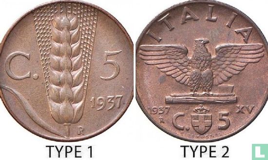 Italien 5 Centesimi 1937 (Typ 2) - Bild 3