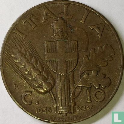 Italien 10 Centesimi 1936 (Typ 2) - Bild 1