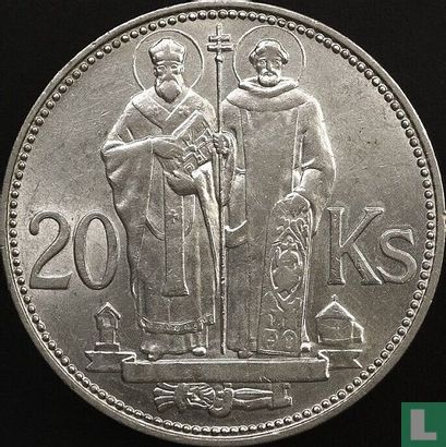 Slovaquie 20 korun 1941 (type 2) "St. Cyril and St. Methodius" - Image 2