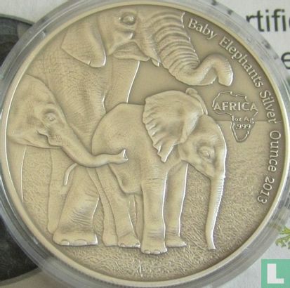 Gabon 1000 francs 2013 "Baby elephants" - Image 1