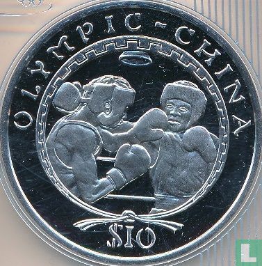 Sierra Leone 10 dollars 2008 (BE) "Summer Olympics in Beijing - Boxing" - Image 2