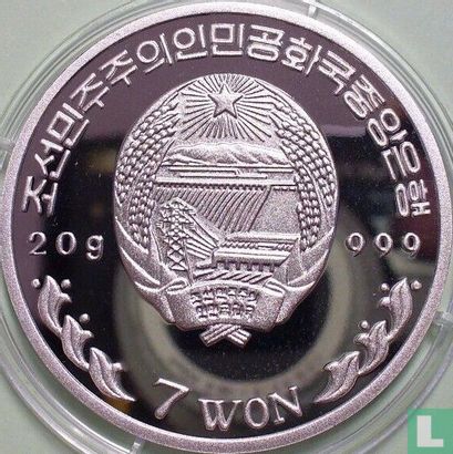 North Korea 7 won 2001 (PROOF) "White-tailed sea eagle" - Image 2