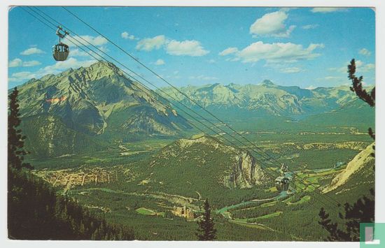 Canada Alberta Sulphur Mountain Cable Car Cableways Gondola Lift 1964 Postcard - Afbeelding 1