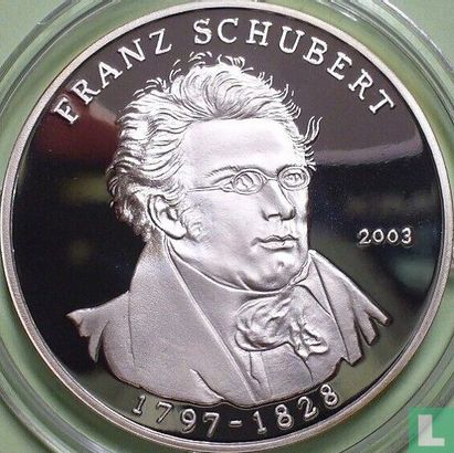 Noord-Korea 5 won 2003 (PROOF) "175th anniversary Death of Franz Schubert" - Afbeelding 1